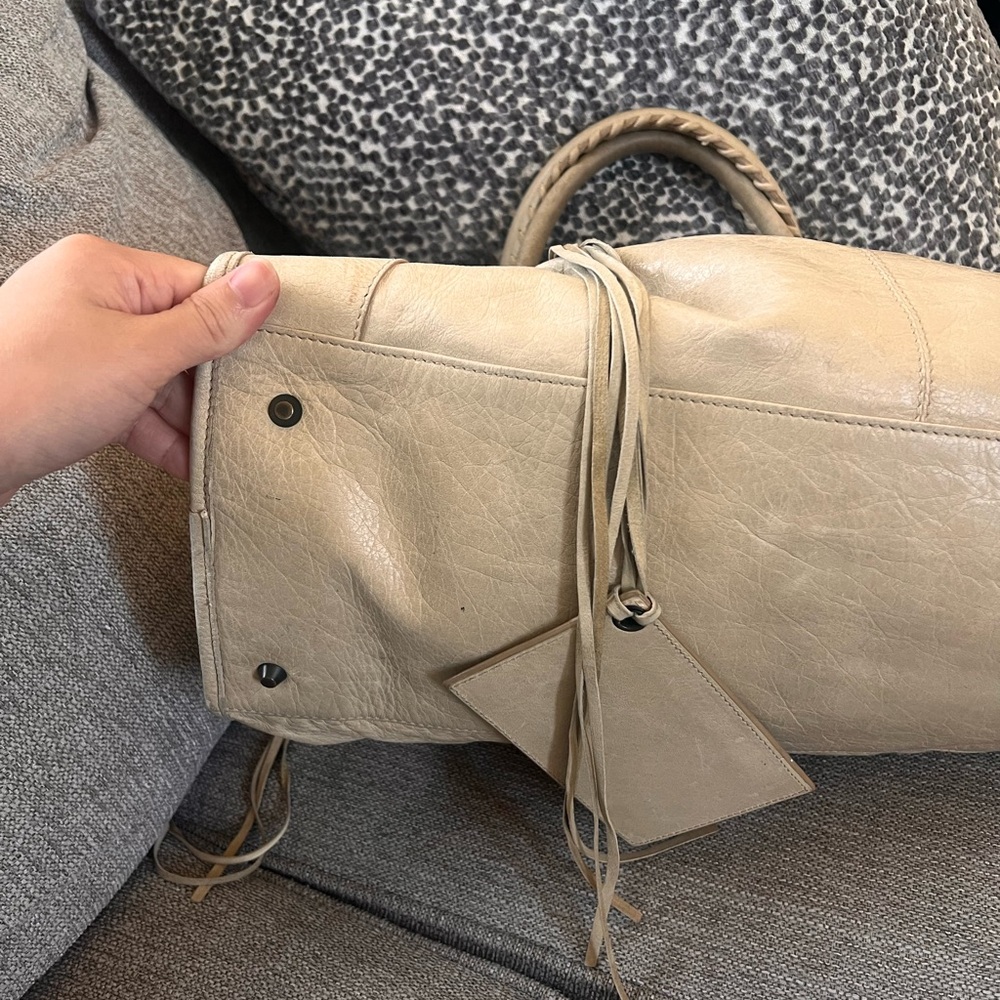 Balenciaga Cream Leather Motocross Classic Le City Work Bag - Picture 9 of 13